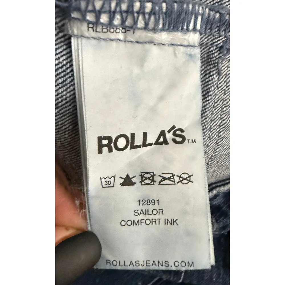 Rolla's Womens Sailor Comfort Ink High Rise Wide Leg Jeans Front Patch Pockets26